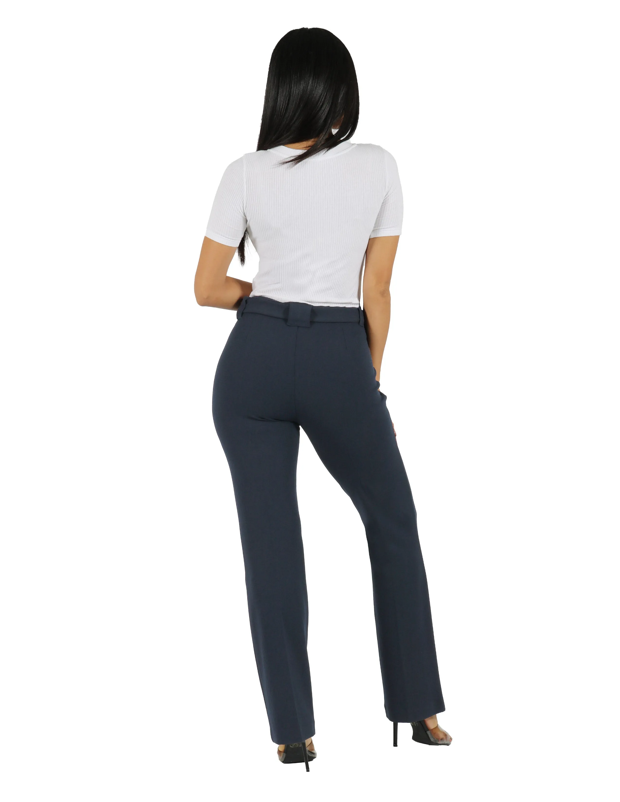 She's Busy High Rise Wide Leg Pant with Patch Pocket and Belt