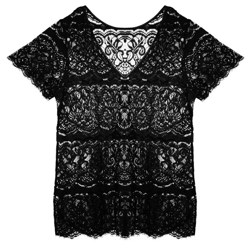 Transparent Lace Blouse