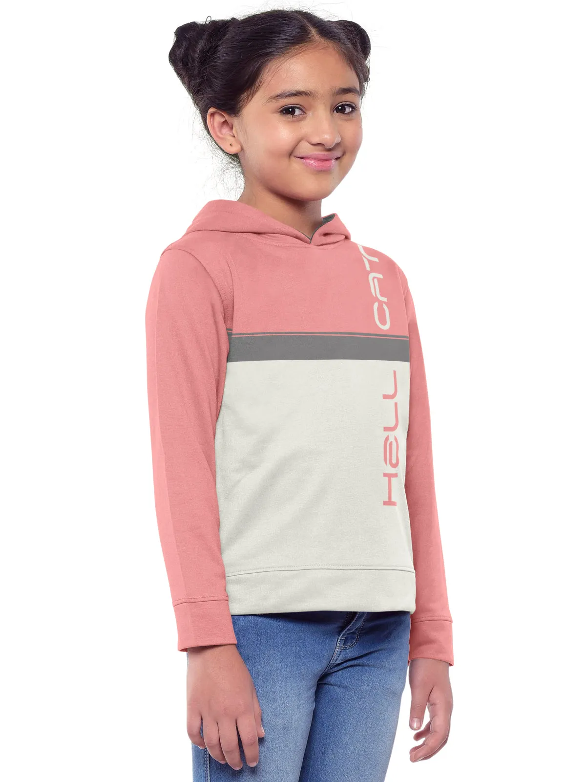 Trendy Printed Full Sleeve / Long Sleeve Hooded Sweatshirt for Girls
