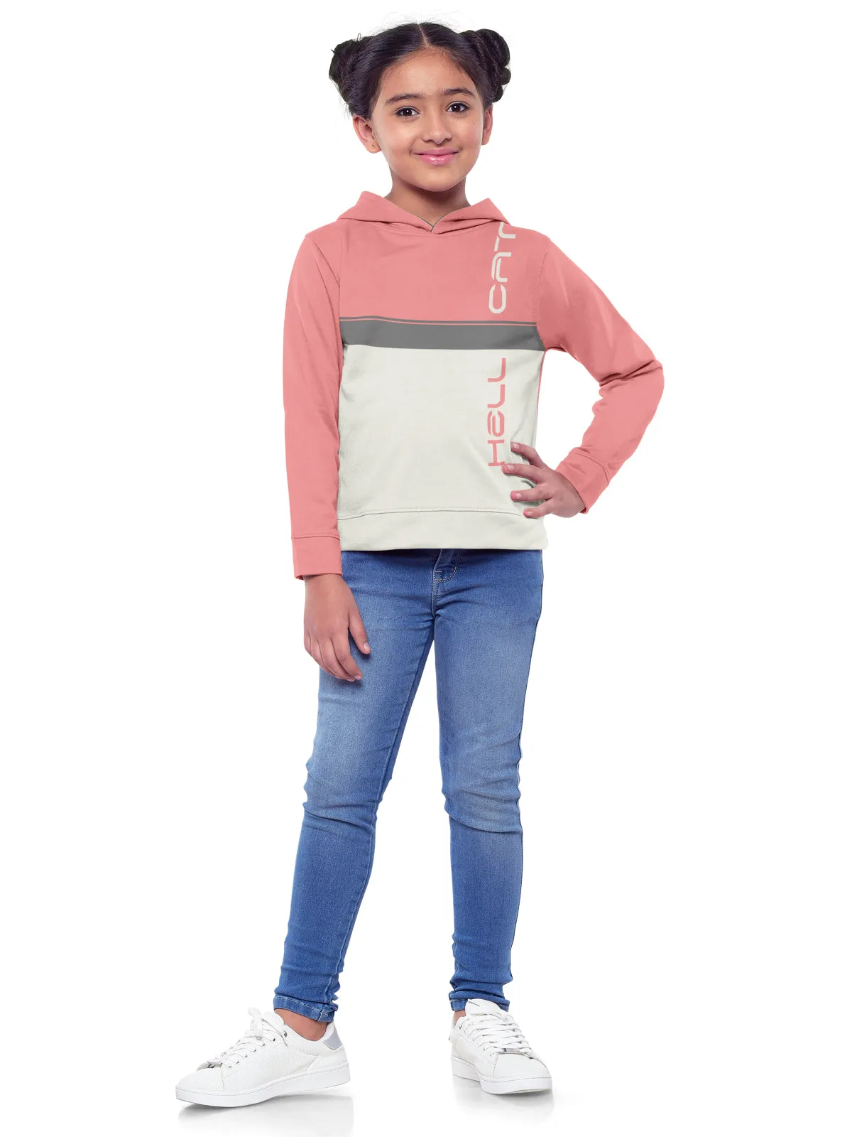 Trendy Printed Full Sleeve / Long Sleeve Hooded Sweatshirt for Girls