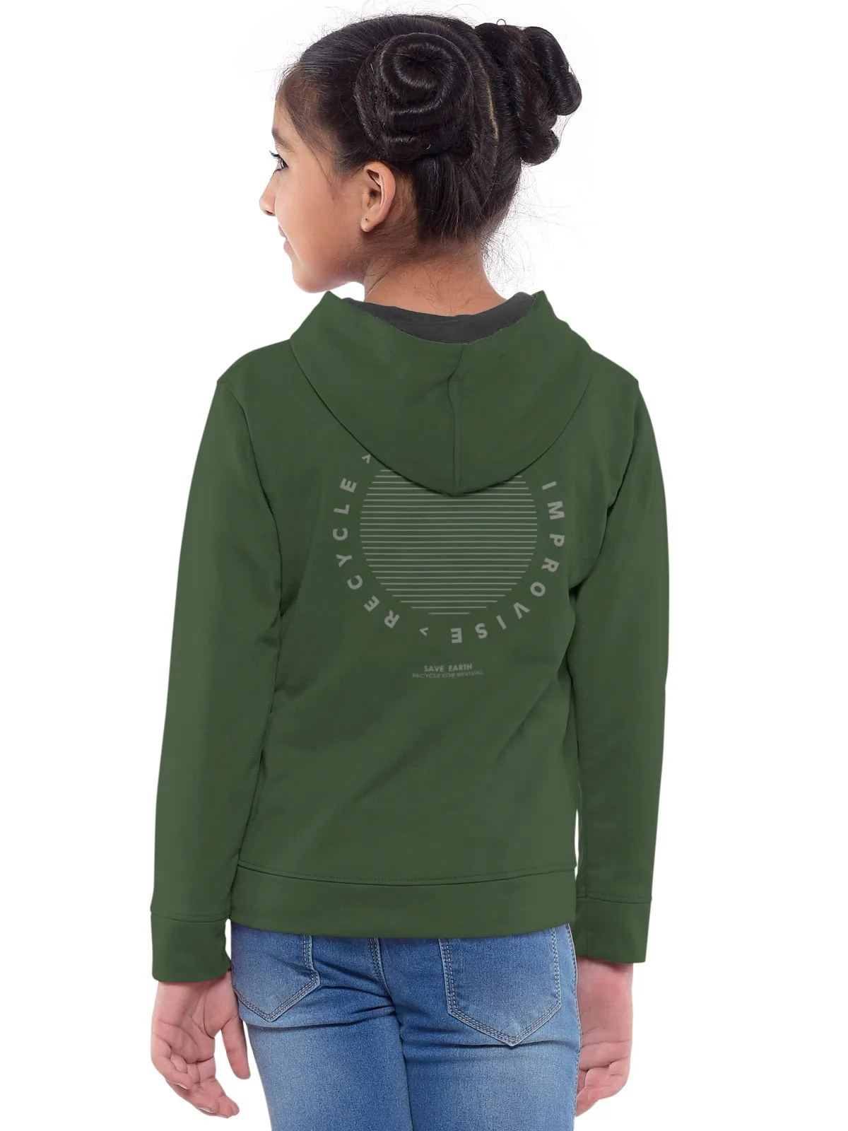 Trendy Printed Full Sleeve / Long Sleeve Hooded Sweatshirt for Girls