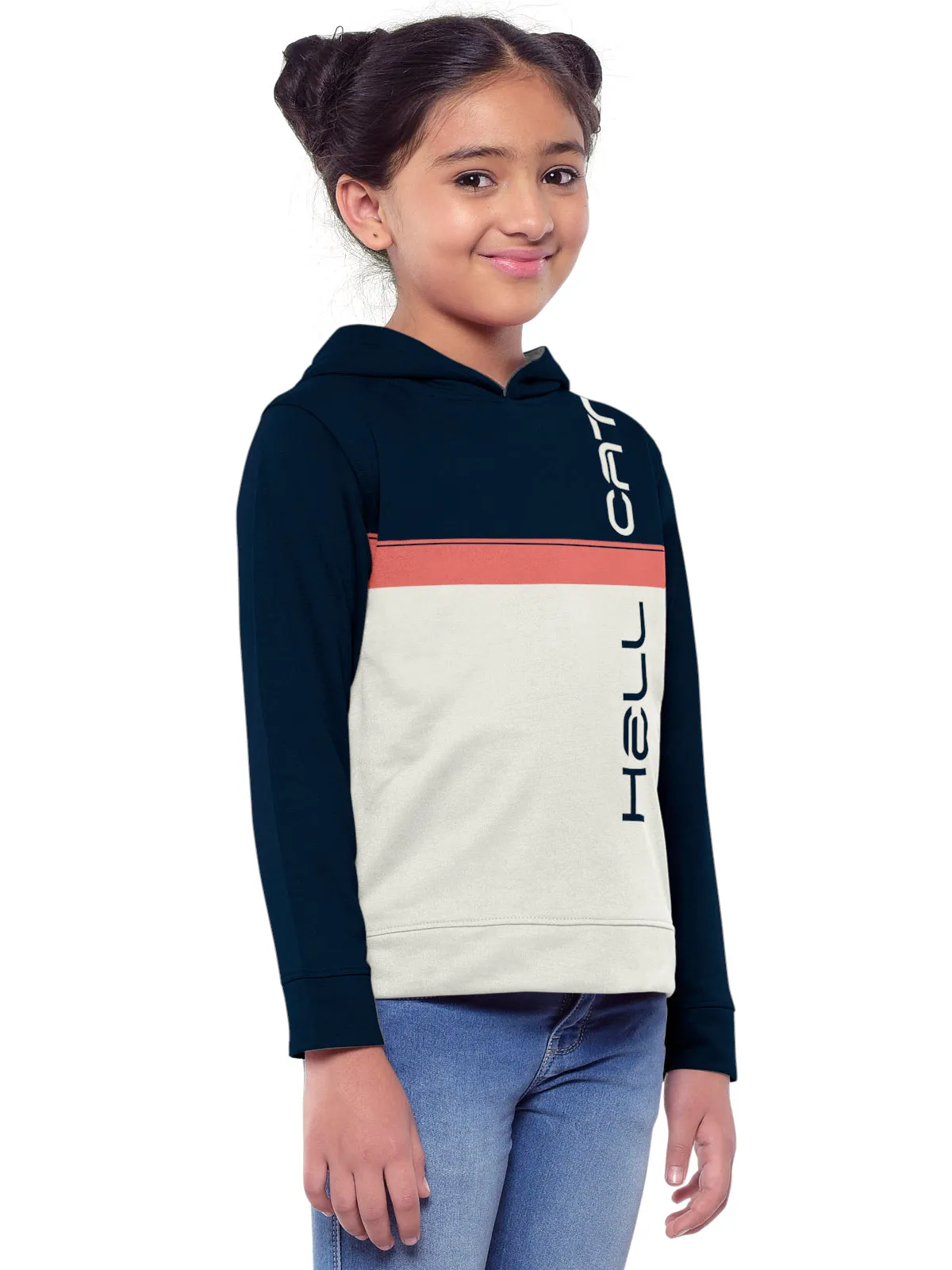 Trendy Printed Full Sleeve / Long Sleeve Hooded Sweatshirt for Girls