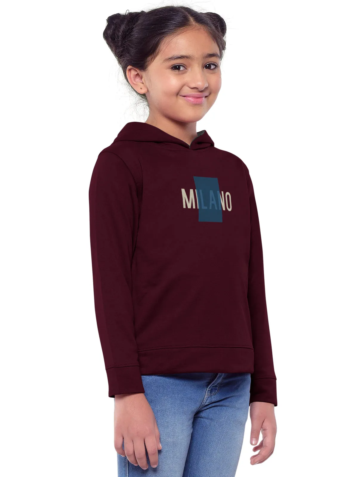 Trendy Printed Full Sleeve / Long Sleeve Hooded Sweatshirt for Girls