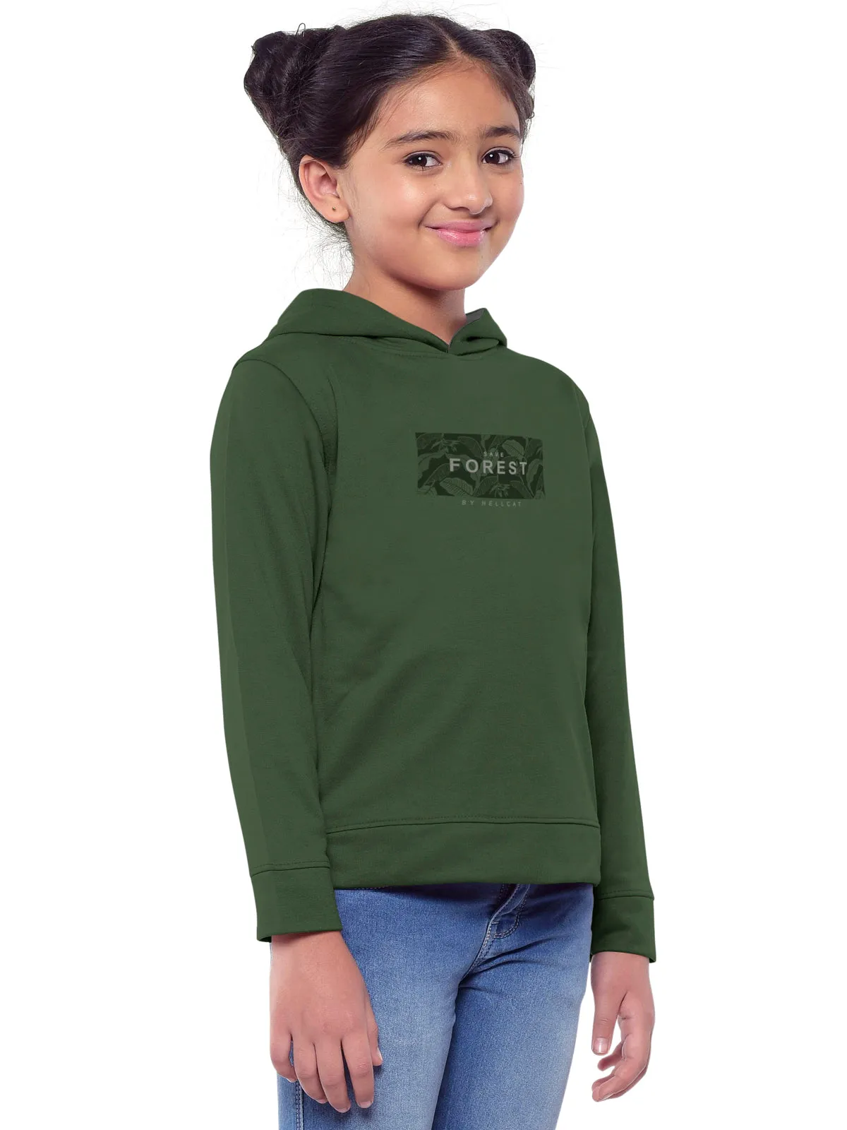 Trendy Printed Full Sleeve / Long Sleeve Hooded Sweatshirt for Girls