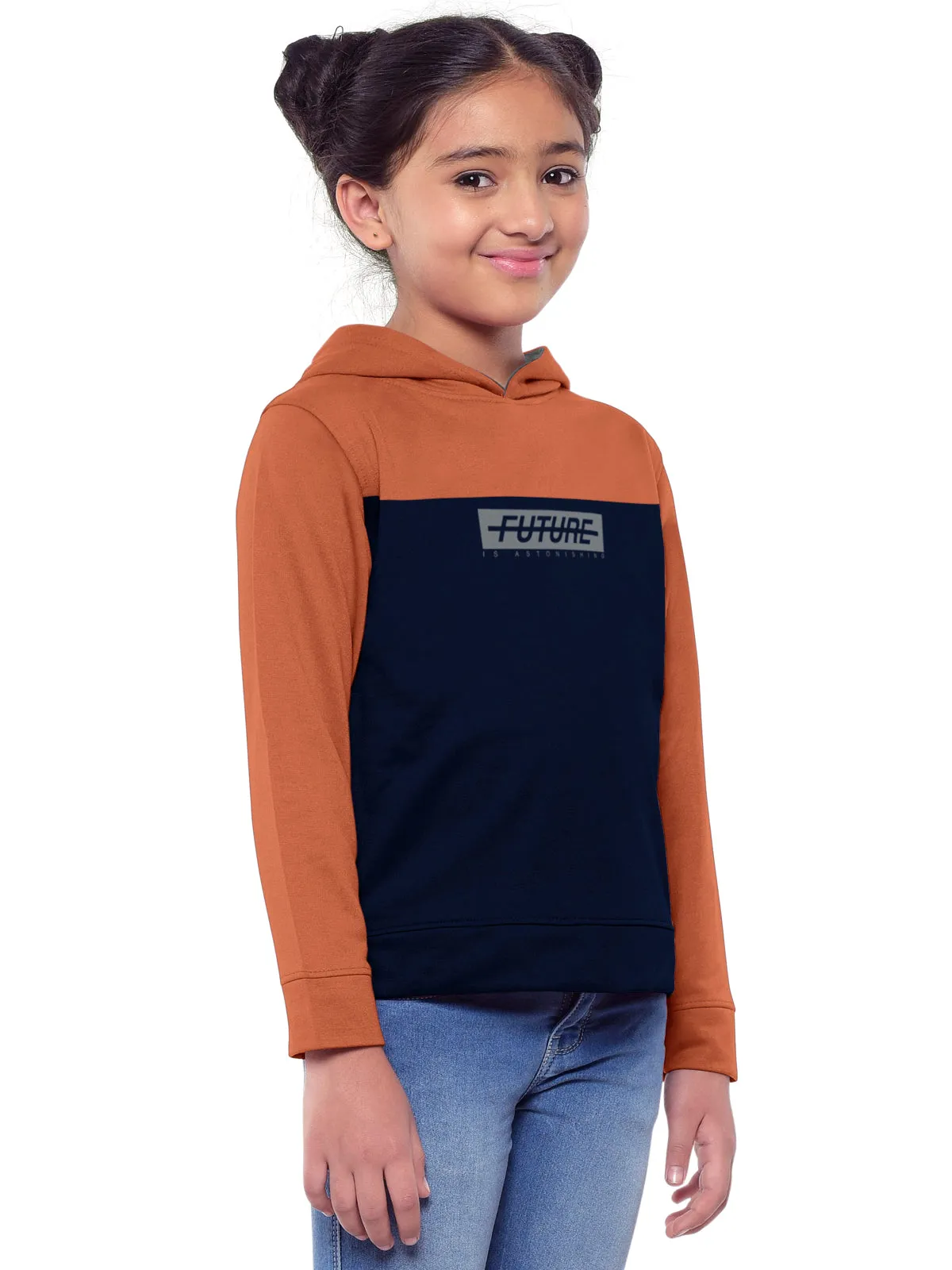 Trendy Printed Full Sleeve / Long Sleeve Hooded Sweatshirt for Girls