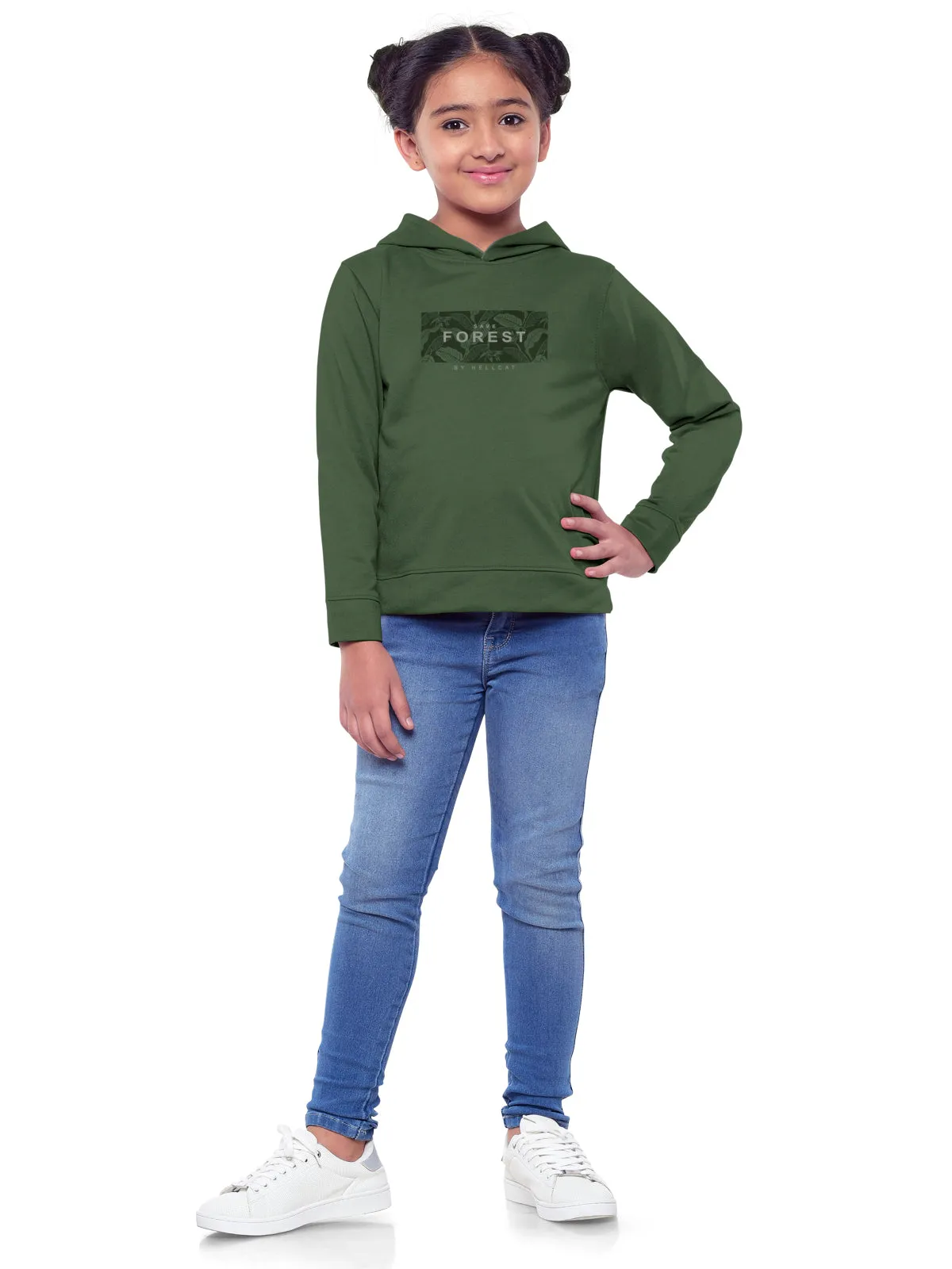 Trendy Printed Full Sleeve / Long Sleeve Hooded Sweatshirt for Girls