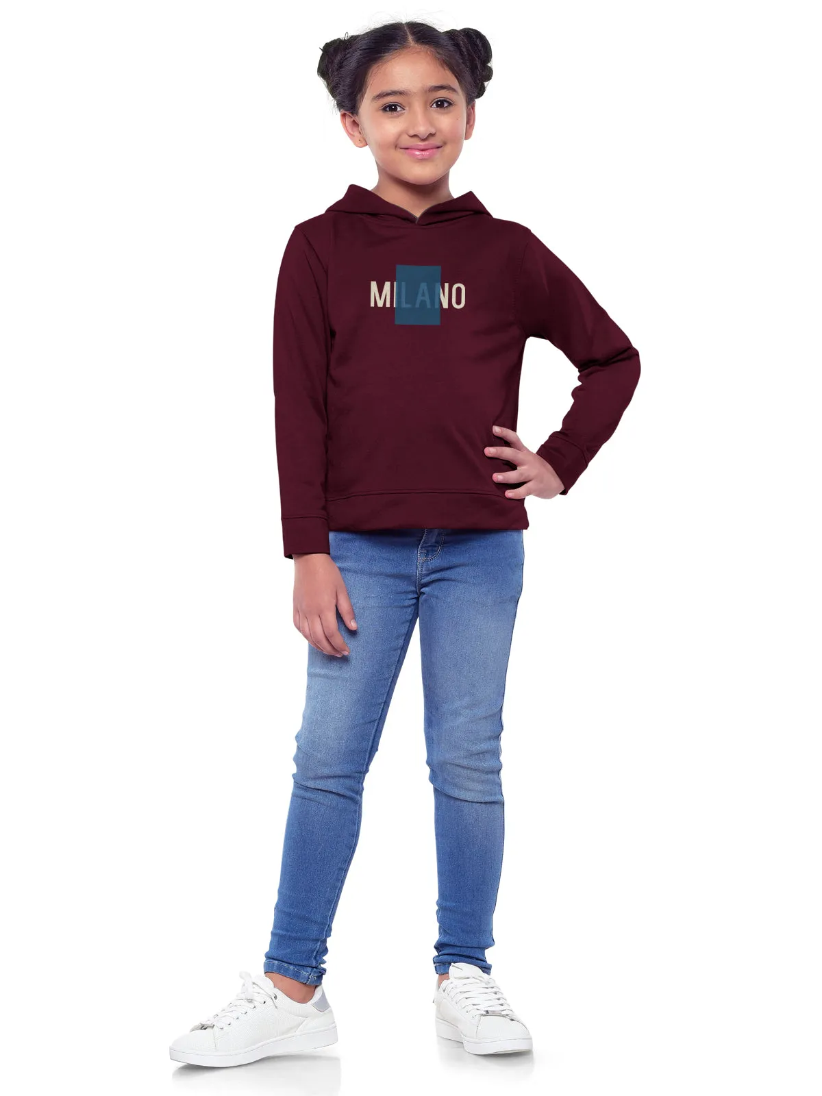 Trendy Printed Full Sleeve / Long Sleeve Hooded Sweatshirt for Girls