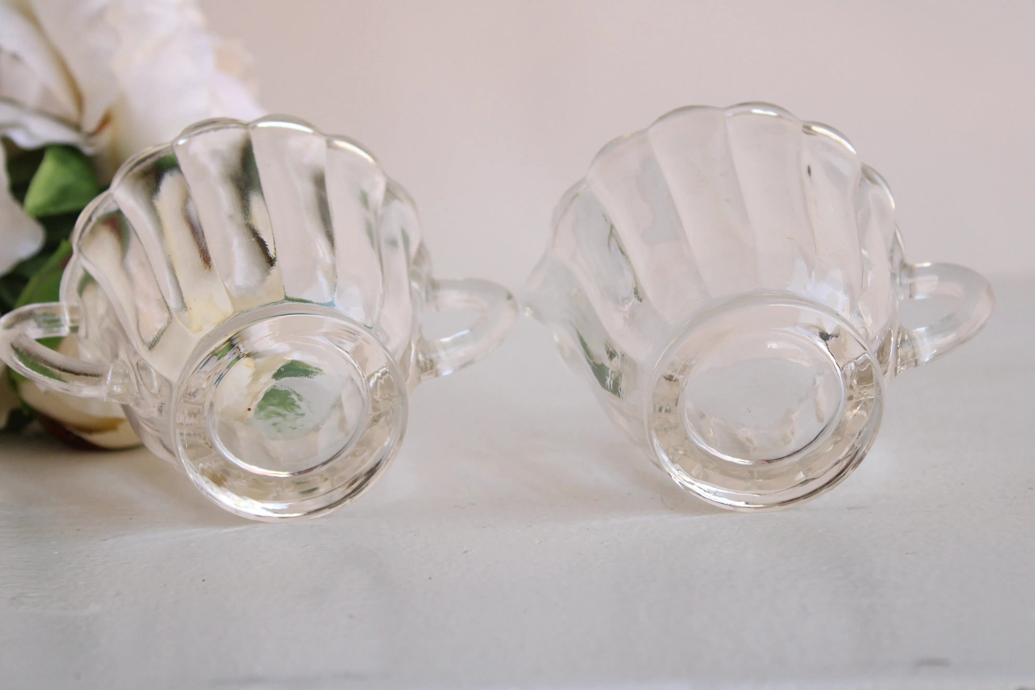Vintage Glass Sugar and Creamer Set
