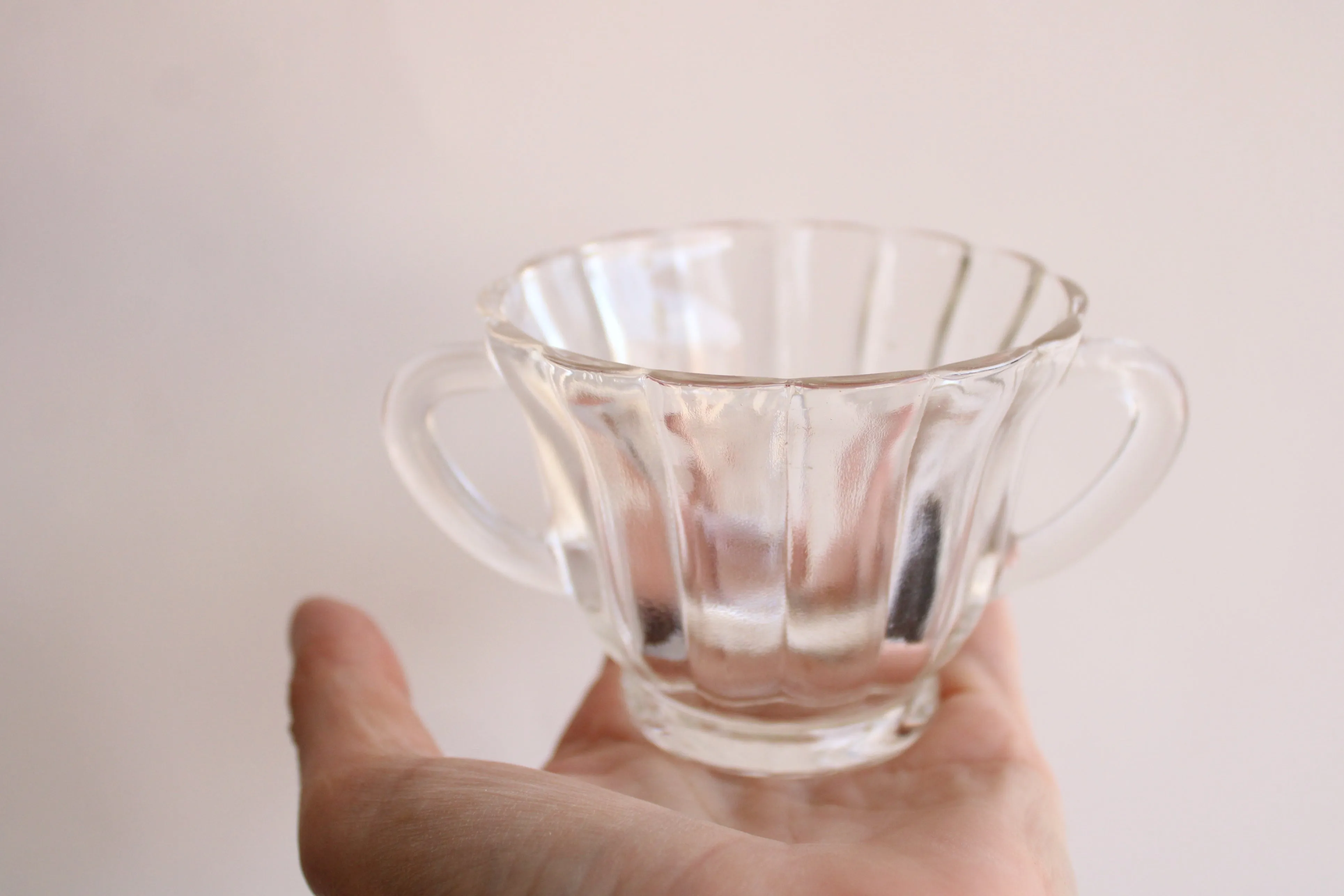 Vintage Glass Sugar and Creamer Set