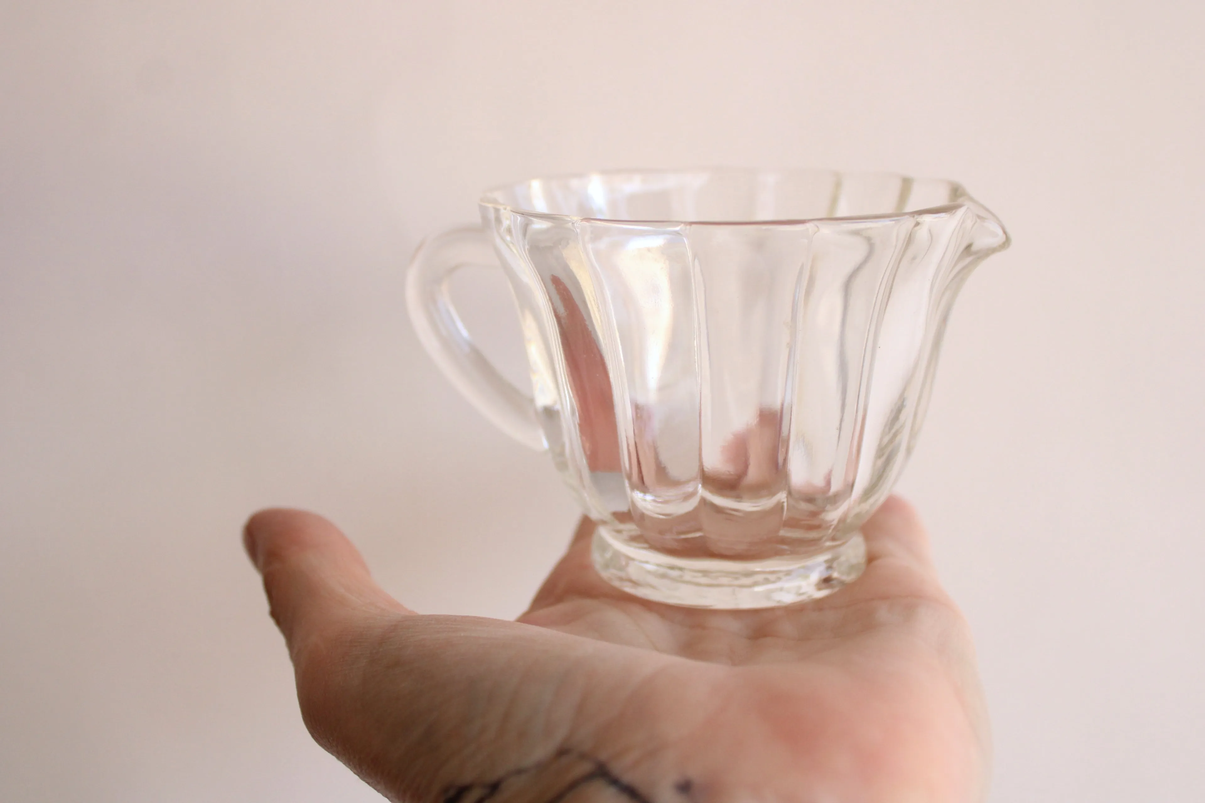 Vintage Glass Sugar and Creamer Set