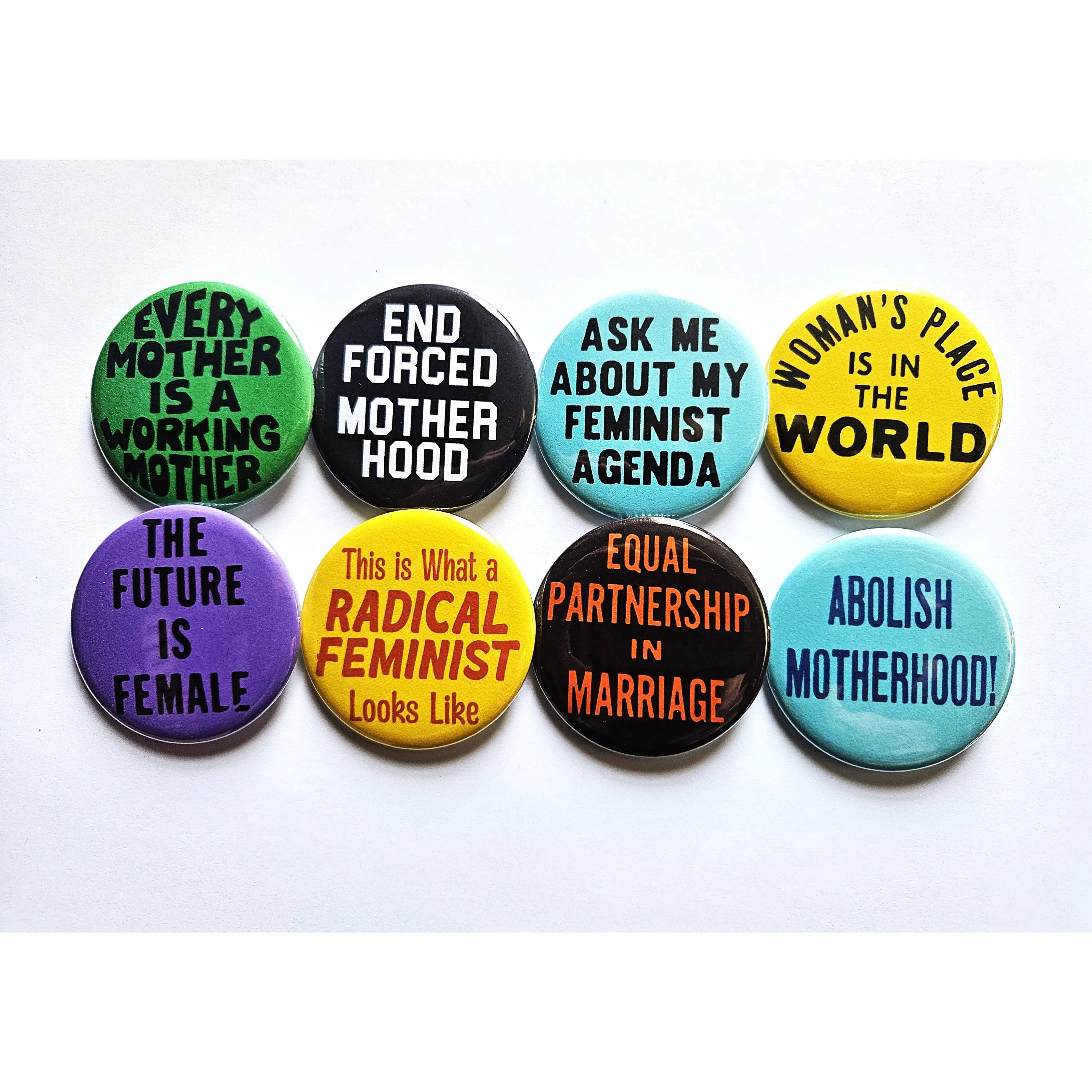 Vintage Reproduction Equal Partnership in Marriage Feminist Small Pinback Button | 1.25" Diameter