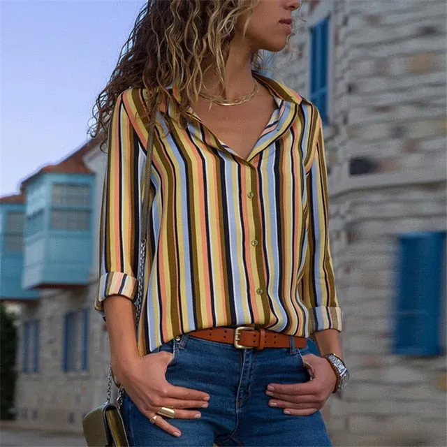 Women Blouses 2019 Fashion Long Sleeve Turn Down Collar Office Shirt Leisure Blouse Shirt Casual Tops Plus Size Blusas Femininas
