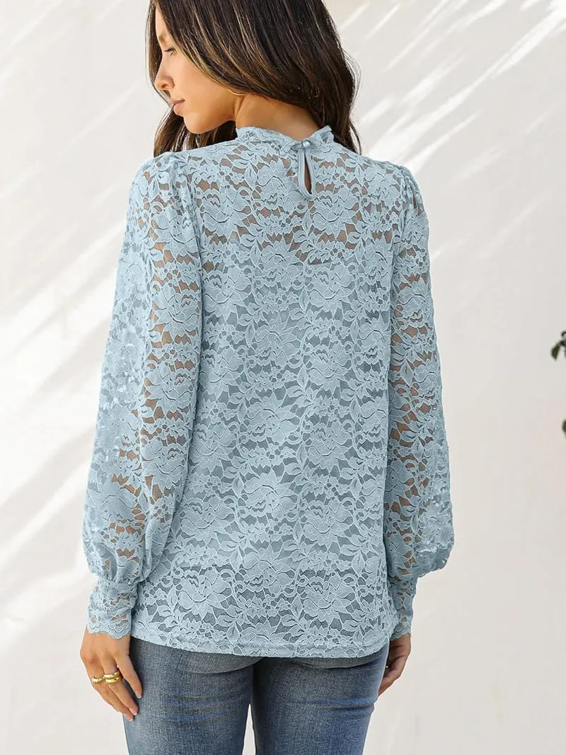 Zeagoo Lace Tops  with Separable Camisole Sexy Blouses Shirts 2 PCS Set
